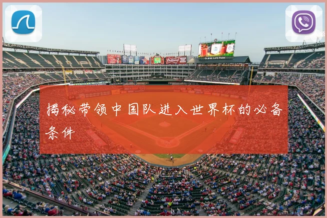 揭秘带领中国队进入世界杯的必备条件
